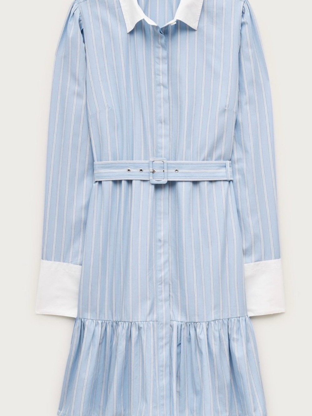 J. CREW Tiered shirt-dress in striped cotton poplin